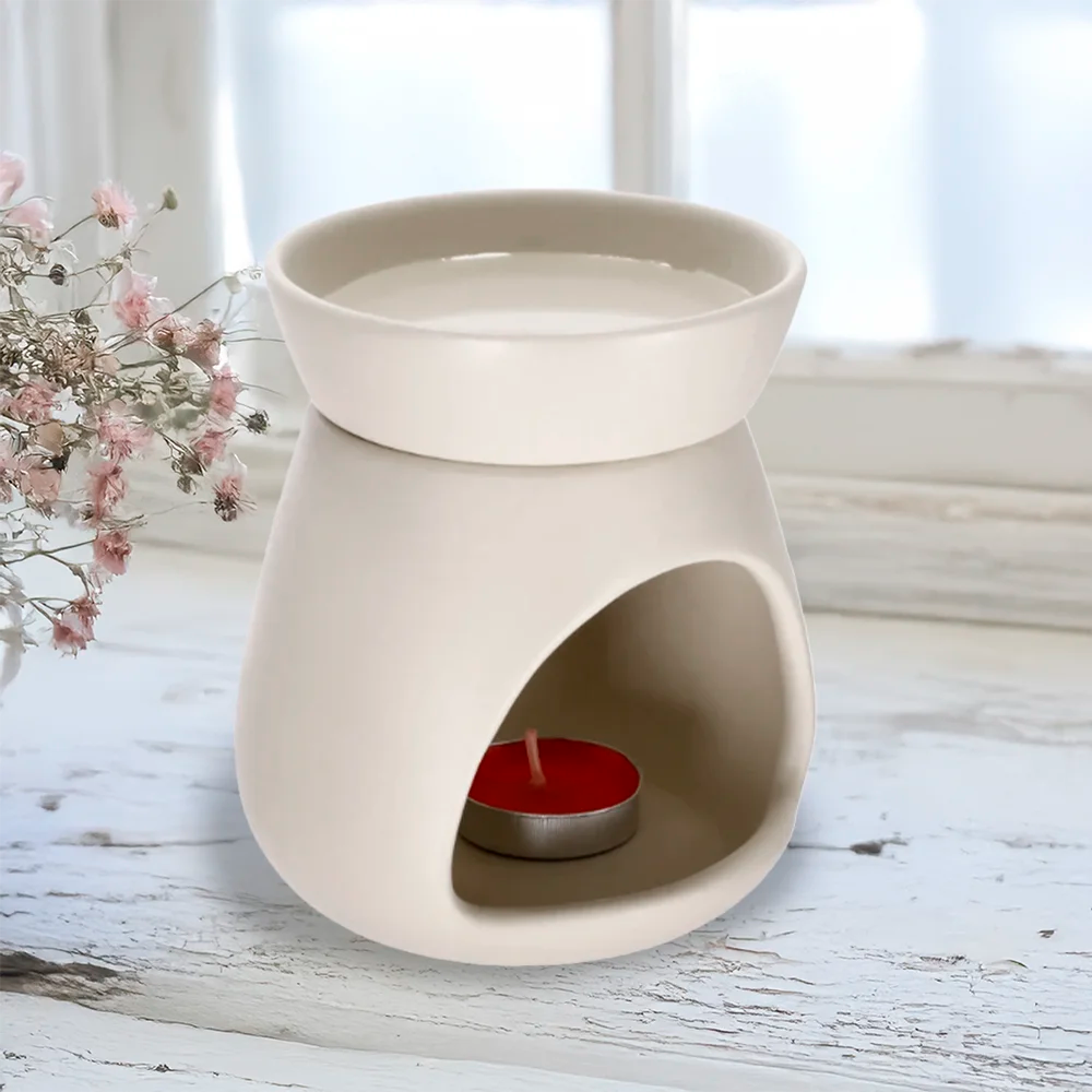 Box alquimia aromática Eternaluz con difusor de cerámica blanco, porta vela tipo tealight y un wax melt a elección.
