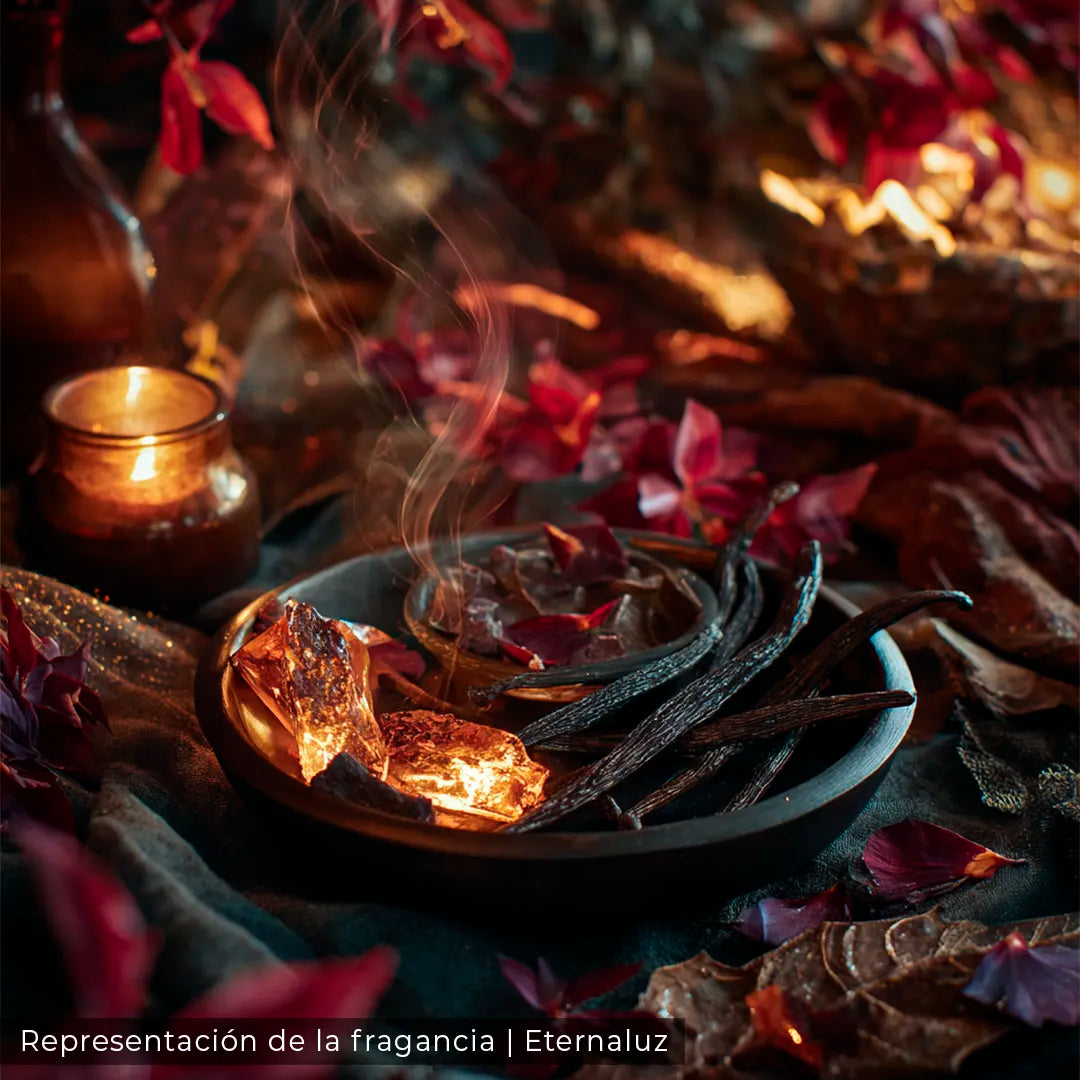 Jinete de Dragón de Eternaluz con aroma a ámbar, incienso, vainilla y pachulí