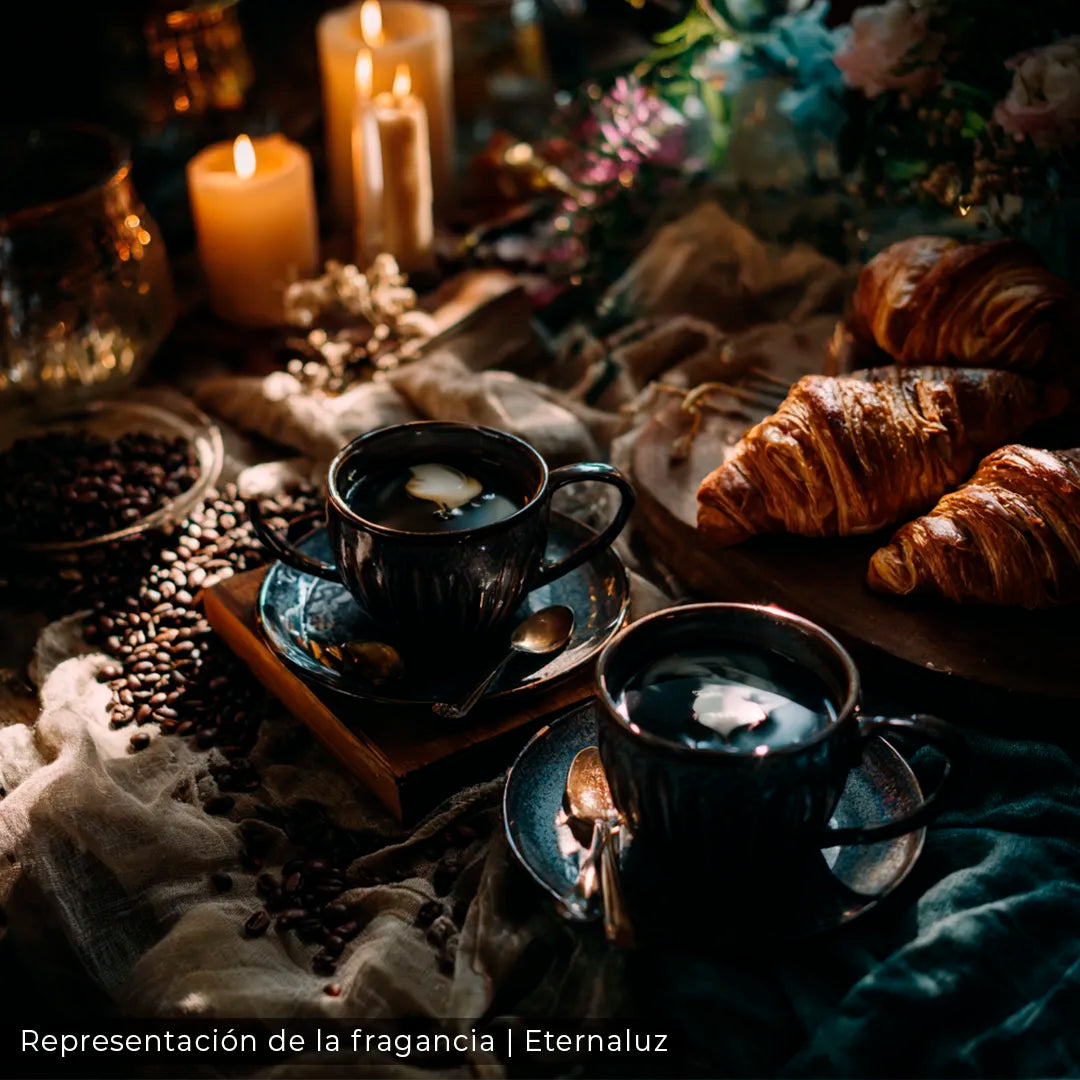 Café Literario de Eternaluz con aroma a café tostado y pastelería dulce