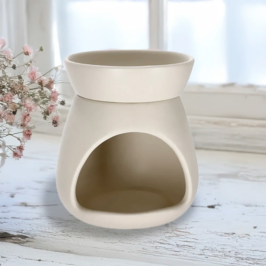Box alquimia aromática Eternaluz con difusor de cerámica blanco, porta vela tipo tealight y un wax melt a elección.