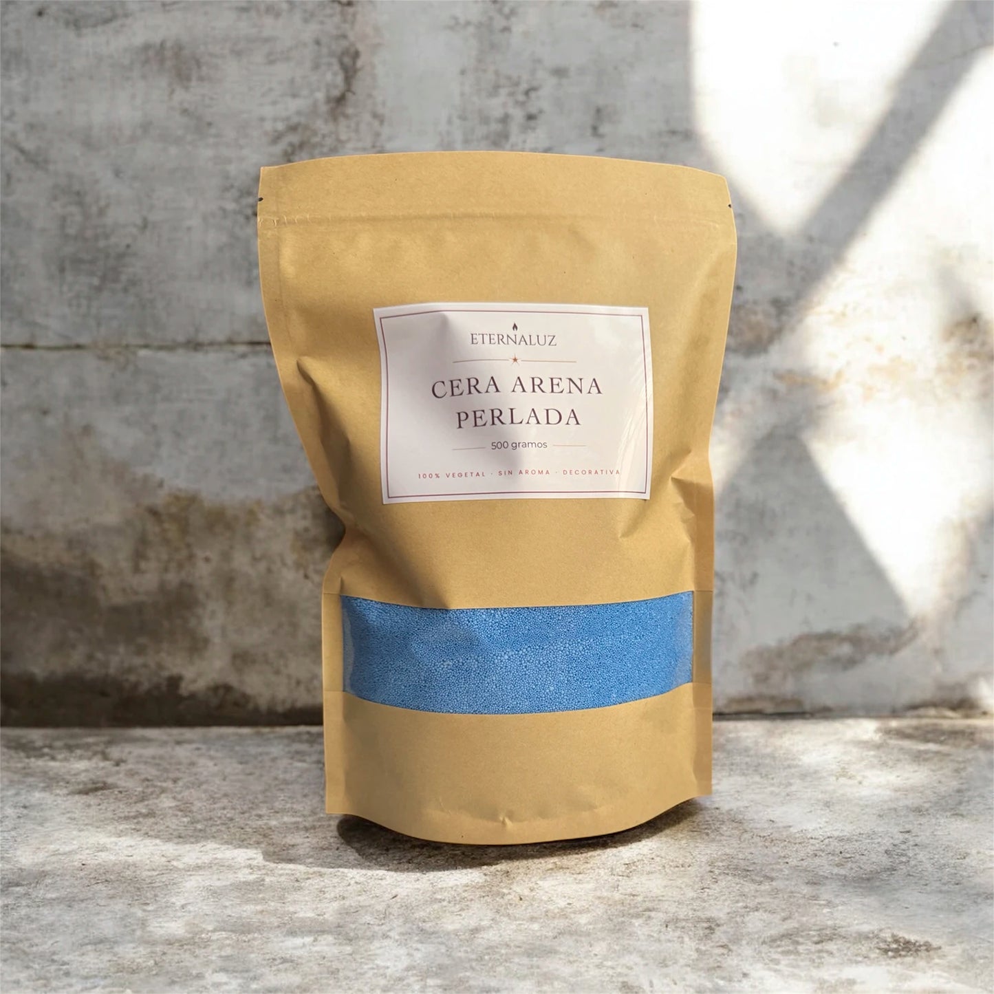 Pack de cera arena decorativa para velas, incluye 500 g de cera vegetal, 20 mechas y frasco de vidrio con tapa de madera