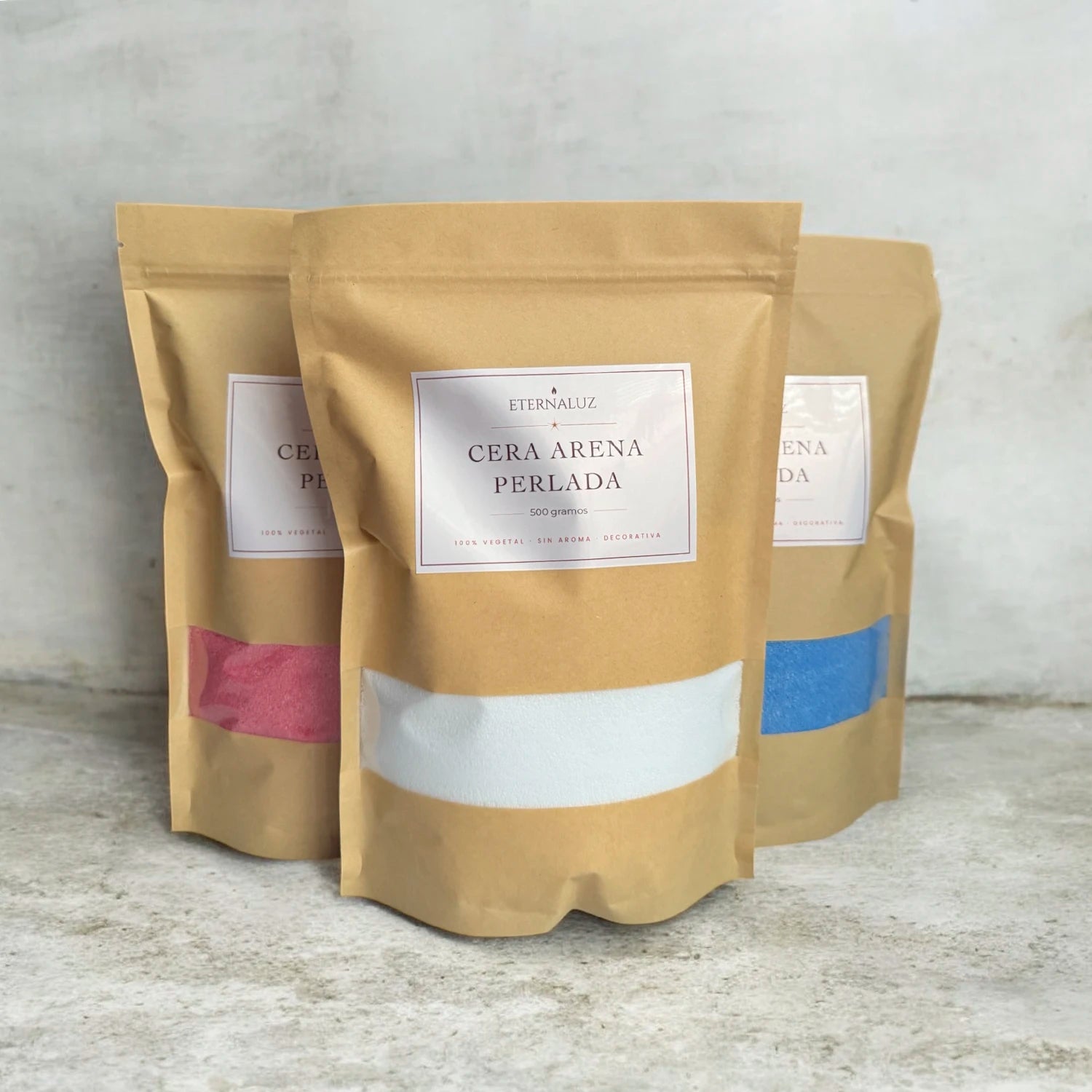 Pack de cera arena decorativa para velas, incluye 500 g de cera vegetal, 20 mechas y frasco de vidrio con tapa de madera