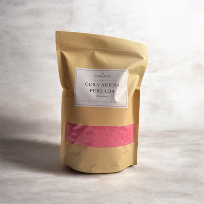 Pack de cera arena decorativa para velas, incluye 500 g de cera vegetal, 20 mechas y frasco de vidrio con tapa de madera