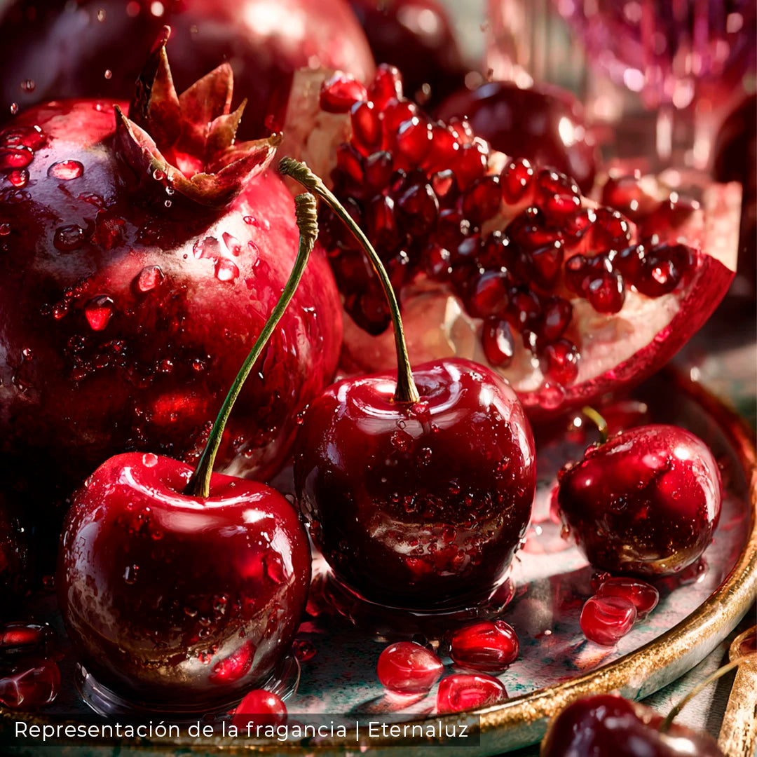 Dark Romance con cereza madura, granada dulce y acordes frutales intensos