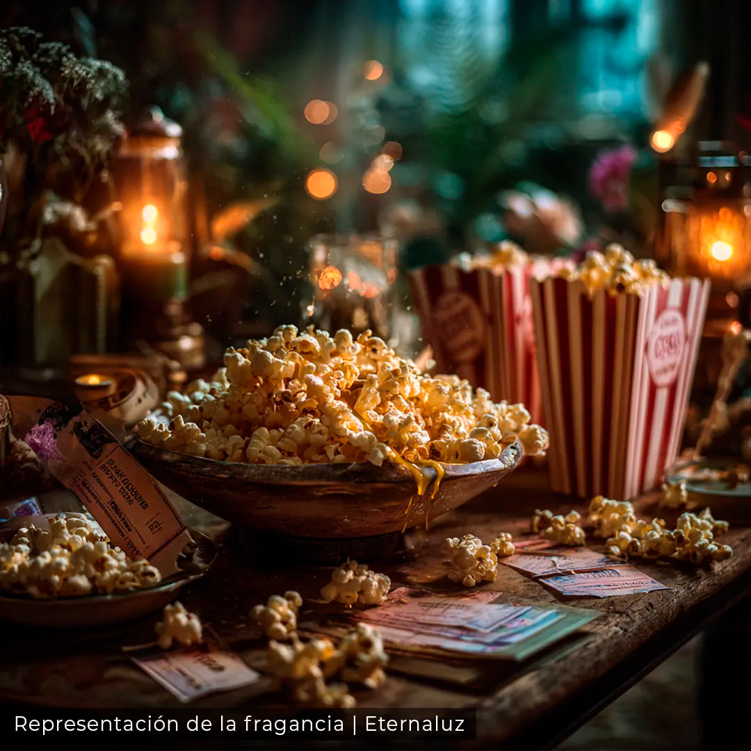 aroma a palomitas con mantequilla, ideal para noches de cine en casa