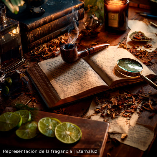 Misterio de Baker Street inspirada en Sherlock Holmes, aroma a tabaco, bergamota y cuero.