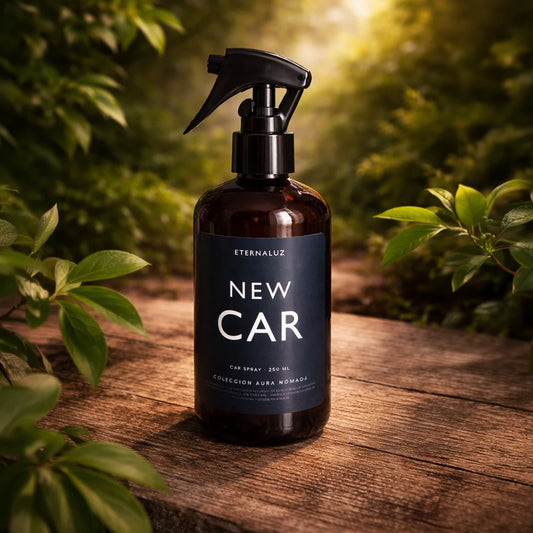 Car Spray Eternaluz New Car con aroma fresco y elegante, colección Aura Nómada.