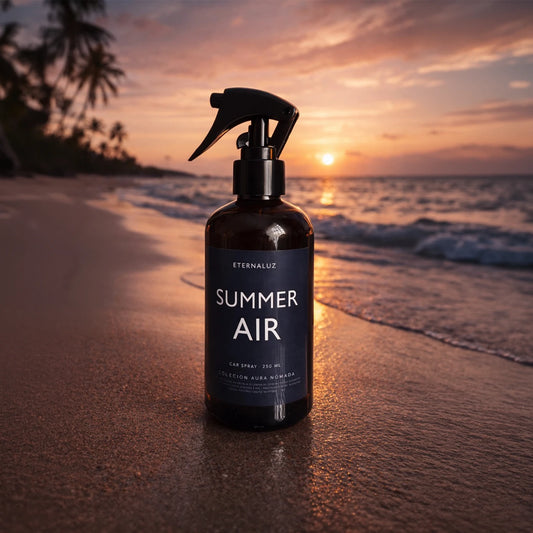 Car Spray Eternaluz Summer Air con aroma tropical fresco, colección Aura Nómada.