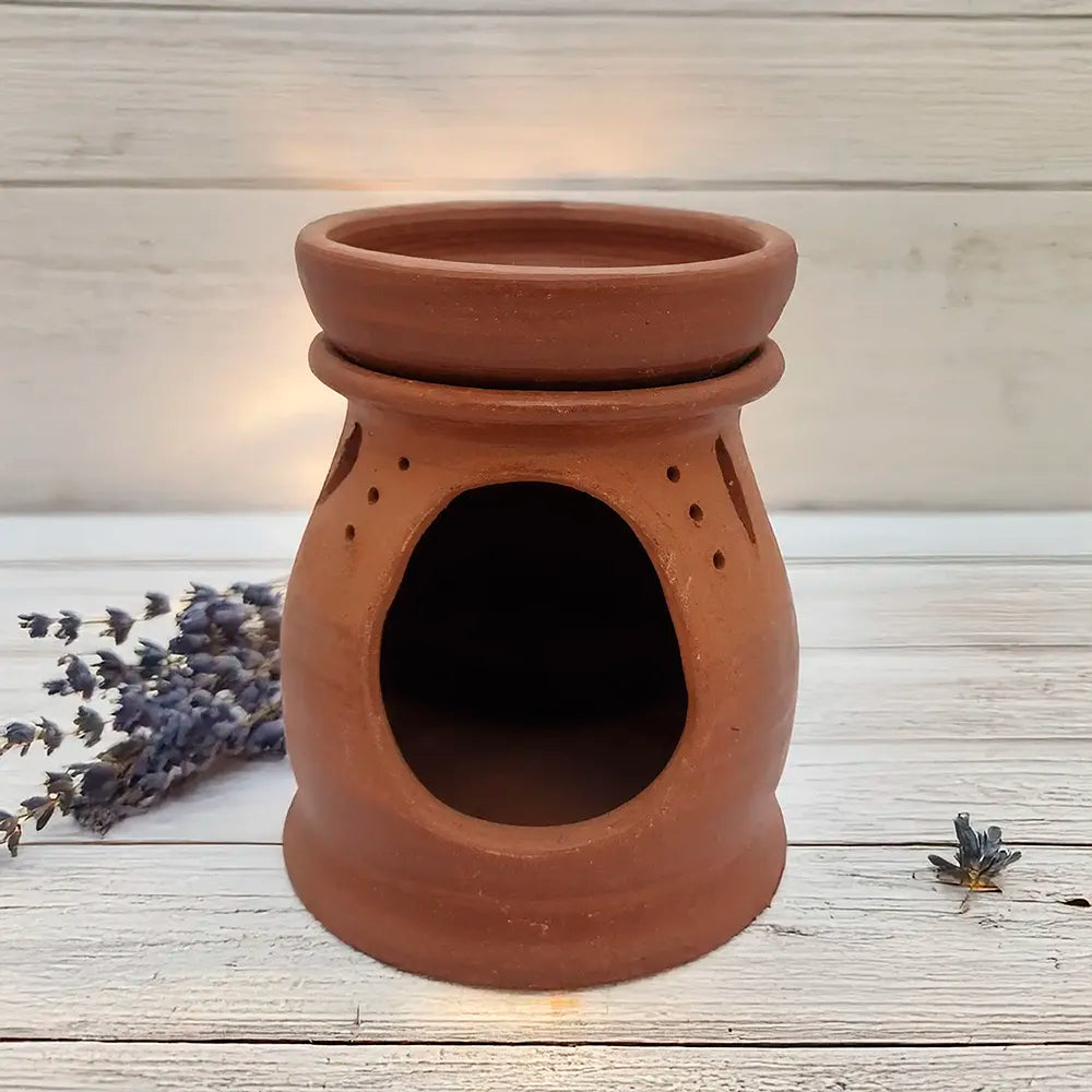 Difusor artesanal de greda fina hecho a mano, disponible en varios diseños