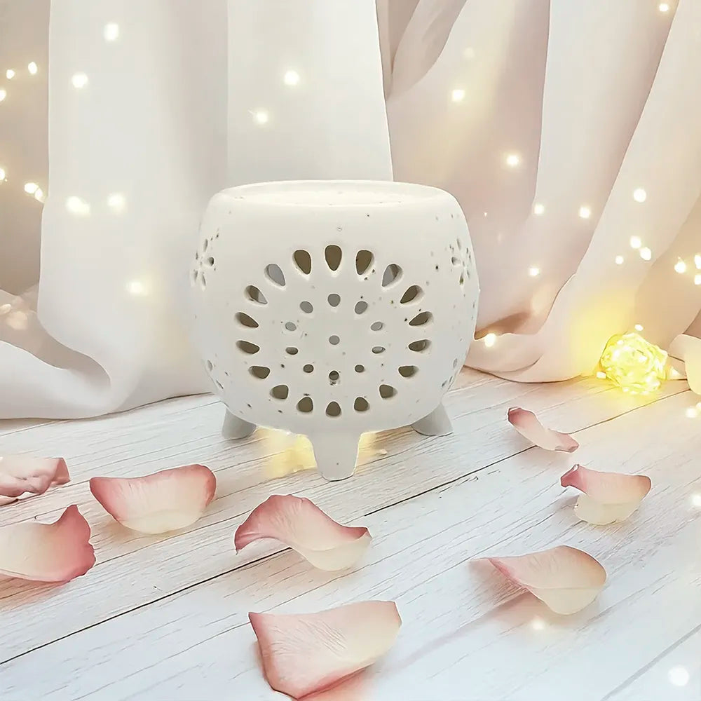 Difusor cerámico Caldero de Eternaluz en blanco o negro, ideal para wax melts y velas de té