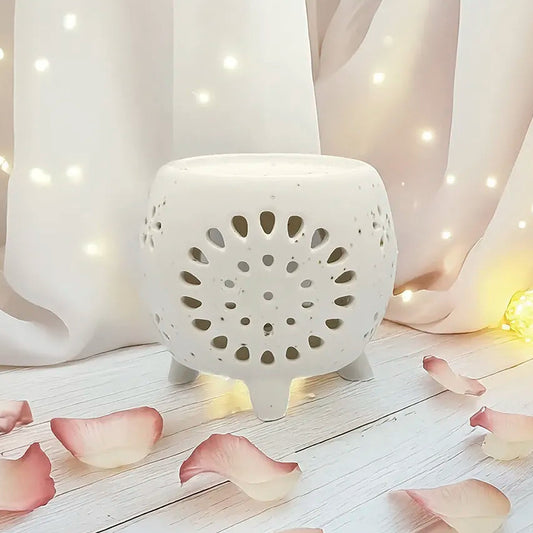 Difusor cerámico Caldero de Eternaluz en blanco o negro, ideal para wax melts y velas de té