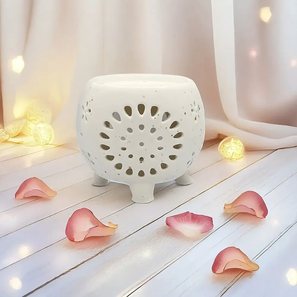 Difusor cerámico Caldero de Eternaluz en blanco o negro, ideal para wax melts y velas de té