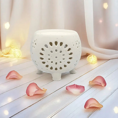 Difusor cerámico Caldero de Eternaluz en blanco o negro, ideal para wax melts y velas de té