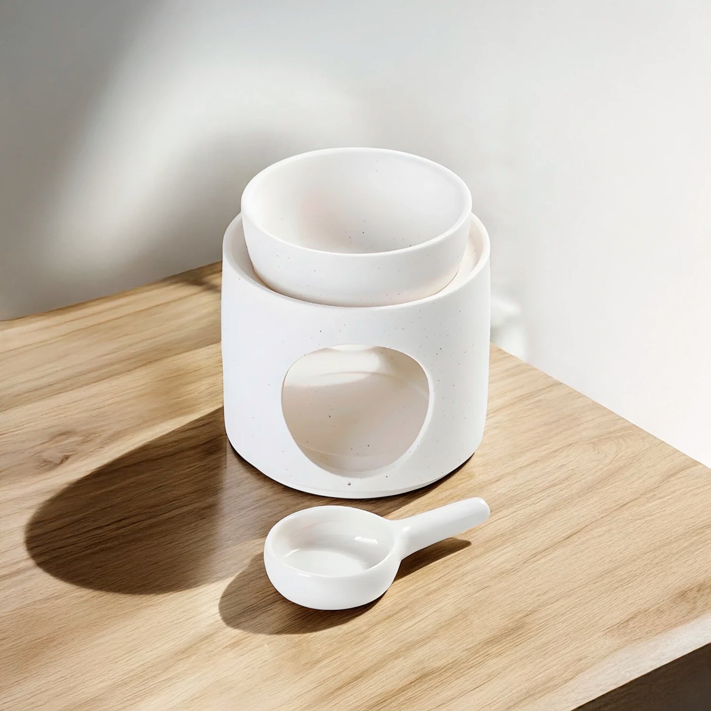 Quemador de cerámica blanco o verde para aceites esenciales y cera Eternaluz