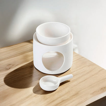 Quemador de cerámica blanco o verde para aceites esenciales y cera Eternaluz