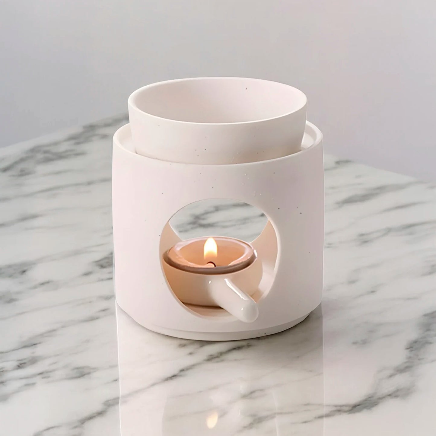 Quemador de cerámica blanco o verde para aceites esenciales y cera Eternaluz