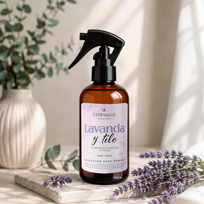 Home spray Lavanda y Tilo Eternaluz con aroma floral relajante para perfumar el hogar