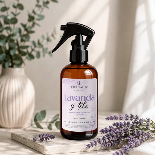 Home spray Lavanda y Tilo Eternaluz con aroma floral relajante para perfumar el hogar