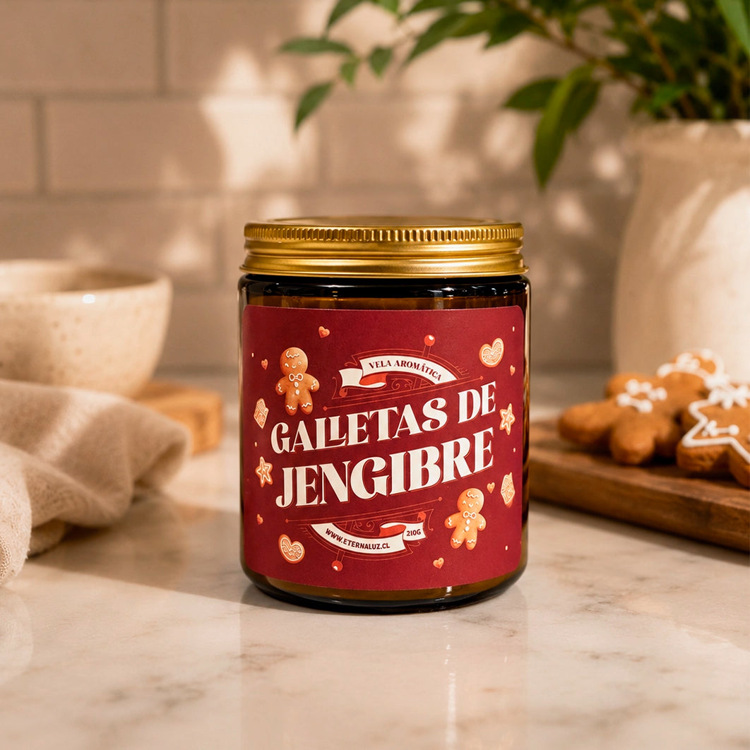 Vela aromática Galletas de Jengibre con notas de canela, vainilla y especias cálidas