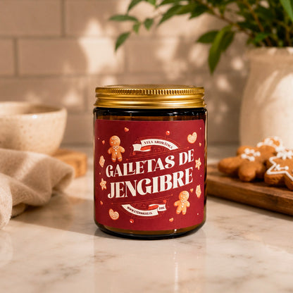 Vela aromática Galletas de Jengibre con notas de canela, vainilla y especias cálidas
