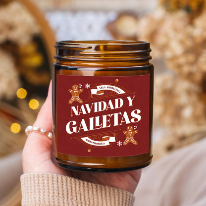 Vela aromática Navidad y Galletas con fragancia de galletas de jengibre recién horneadas