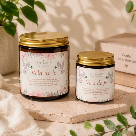 Vela de soya y coco con aroma a lavanda y tilo, ideal para meditación y momentos de calma