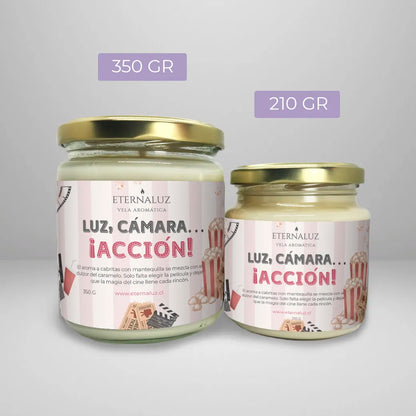 Vela aromática Eternaluz con aroma a palomitas con mantequilla, ideal para noches de cine en casa