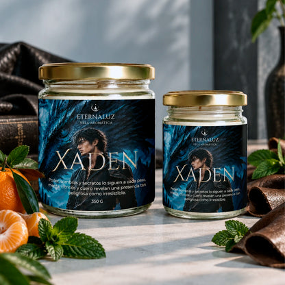 Vela aromática Xaden con menta, cítricos y cuero, inspirada en Xaden Riorson de la saga Empíreo