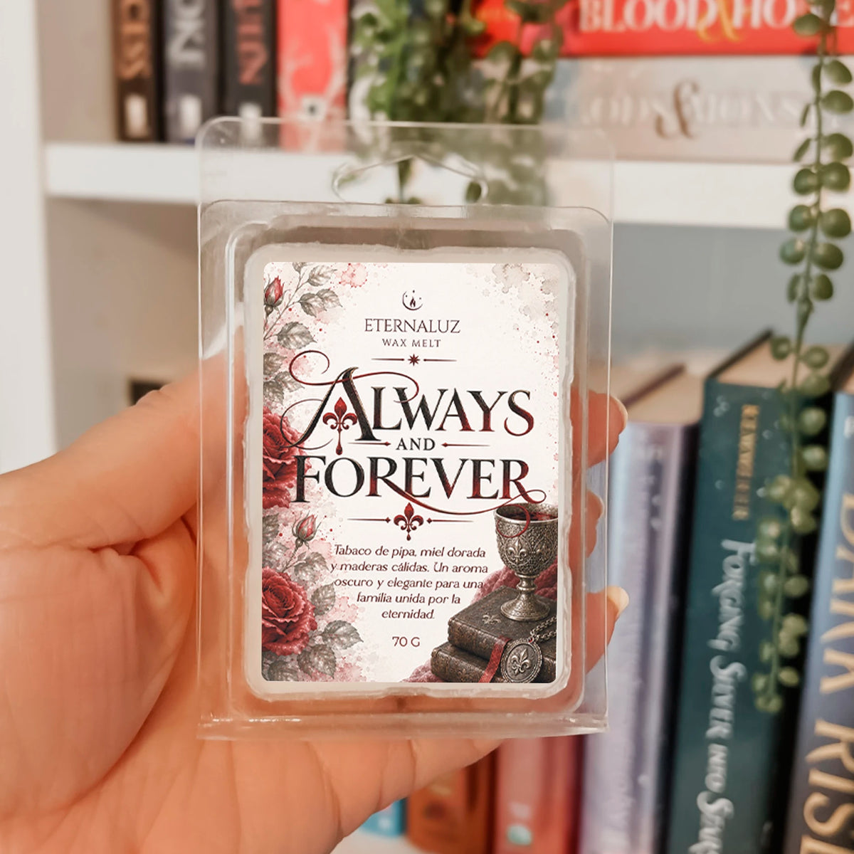 Wax melts Always and Forever con tabaco de pipa, miel dorada y maderas cálidas, inspirados en The Originals