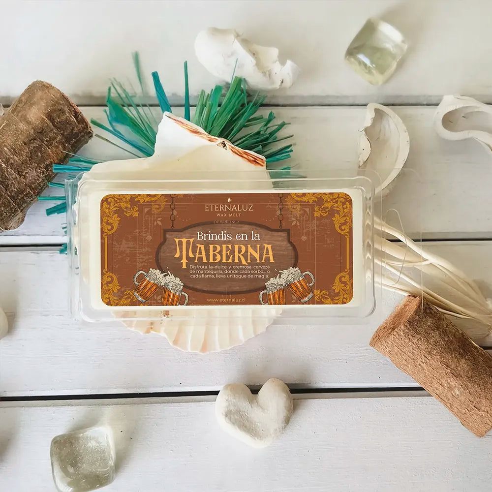 Wax melt Eternaluz inspirado en la cerveza de mantequilla con notas cálidas de vainilla y caramelo