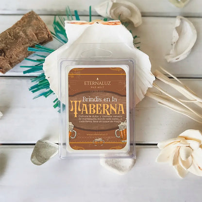Wax melt Eternaluz inspirado en la cerveza de mantequilla con notas cálidas de vainilla y caramelo