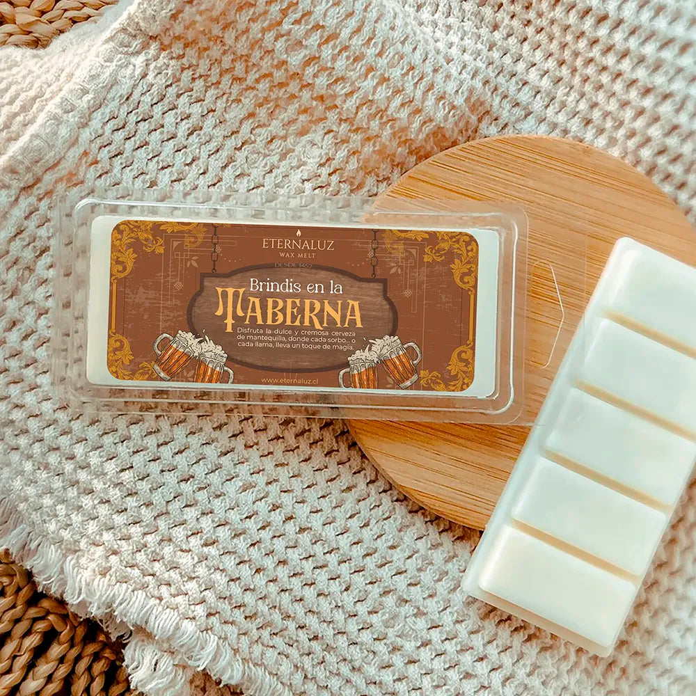Wax melt Eternaluz inspirado en la cerveza de mantequilla con notas cálidas de vainilla y caramelo