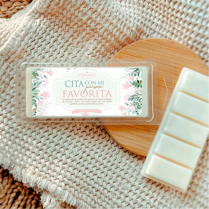 Wax melt aromático Cita con mi persona favorita de Eternaluz con aroma a sandía, pepino y melón