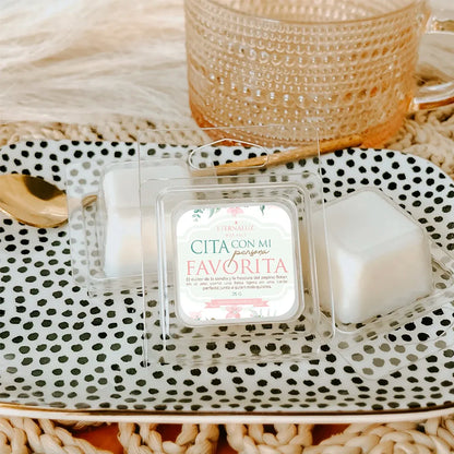 Wax melt aromático Cita con mi persona favorita de Eternaluz con aroma a sandía, pepino y melón