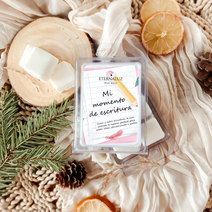 Wax melts Eternaluz inspiradores para escribir, con aroma a teca, cuero, sándalo y cedro
