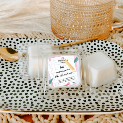 Wax melts Eternaluz inspiradores para escribir, con aroma a teca, cuero, sándalo y cedro