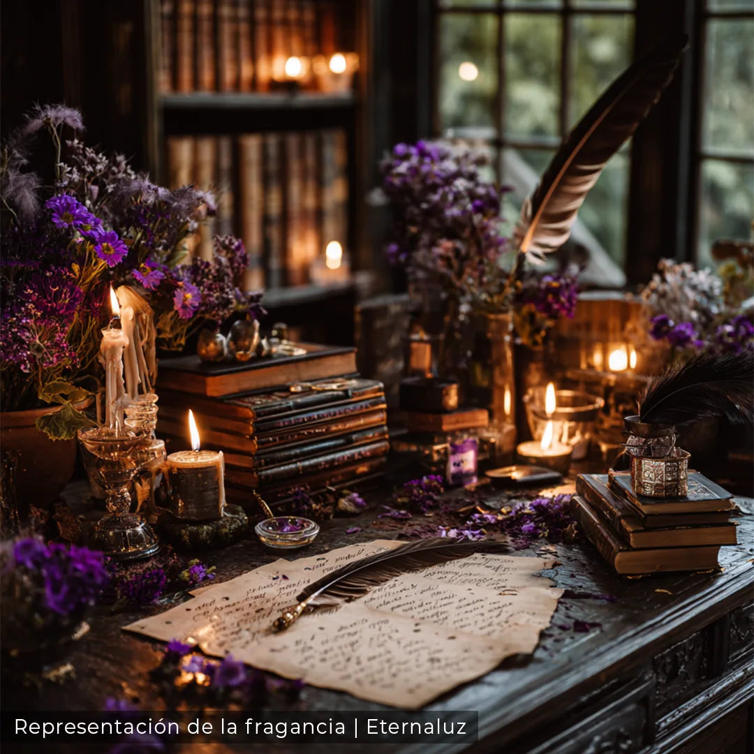 Wax melts Eternaluz inspiradores para escribir, con aroma a teca, cuero, sándalo y cedro