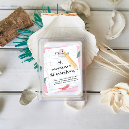 Wax melts Eternaluz inspiradores para escribir, con aroma a teca, cuero, sándalo y cedro