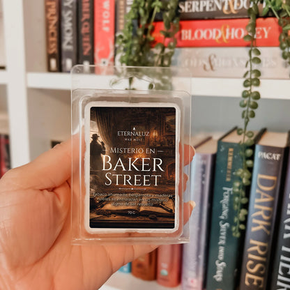 Wax melt literario misterio en baker street, aroma tabaco y bergamota Eternaluz