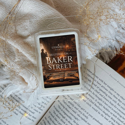 Wax melt literario misterio en baker street, aroma tabaco y bergamota Eternaluz