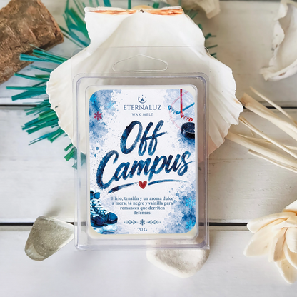 Wax melts Off Campus con aroma a mora, frutos del bosque, té negro y vainilla francesa.