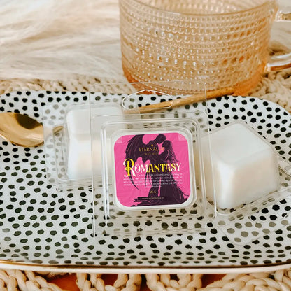 Wax melt aromático Romantasy de Eternaluz con aroma a frambuesa, sándalo y flor de cerezo