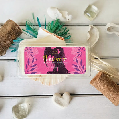Wax melt aromático Romantasy de Eternaluz con aroma a frambuesa, sándalo y flor de cerezo