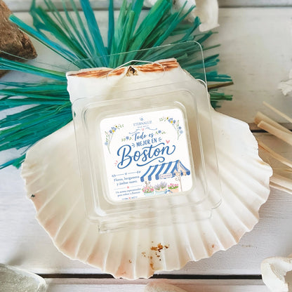 Wax melts Todo es mejor en Boston con aroma floral de bergamota, peonía, magnolia, azahar y ámbar suave