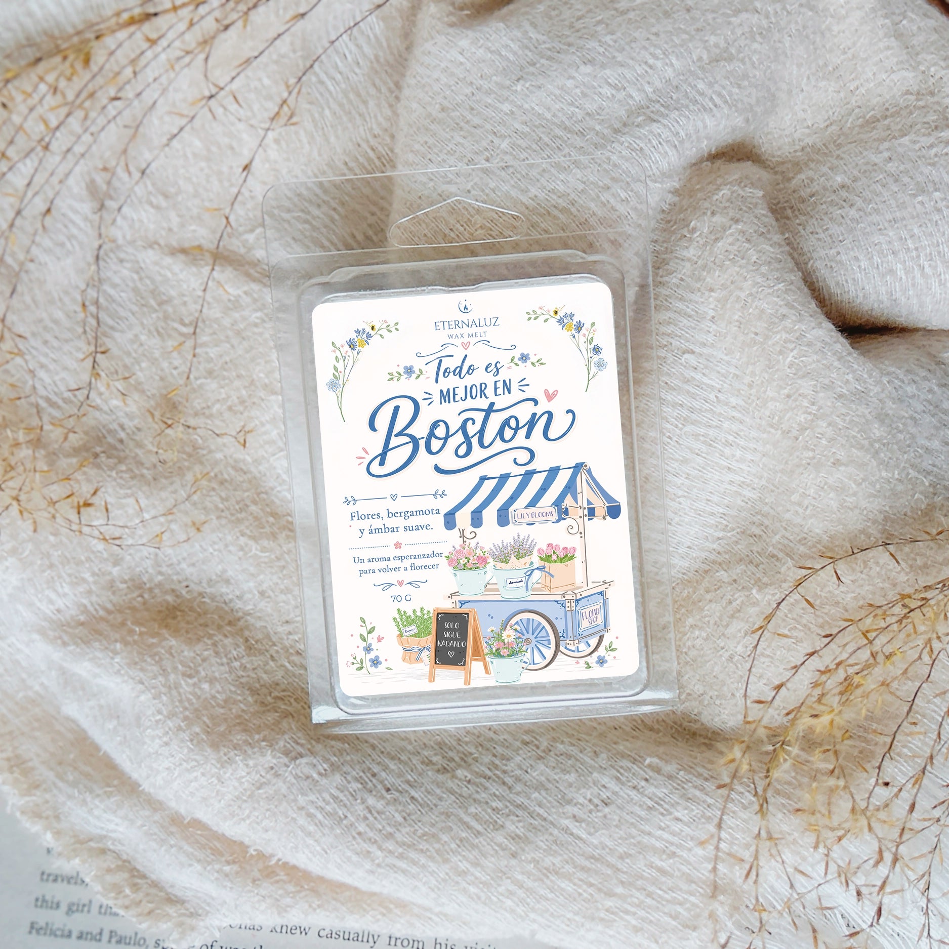 Wax melts Todo es mejor en Boston con aroma floral de bergamota, peonía, magnolia, azahar y ámbar suave