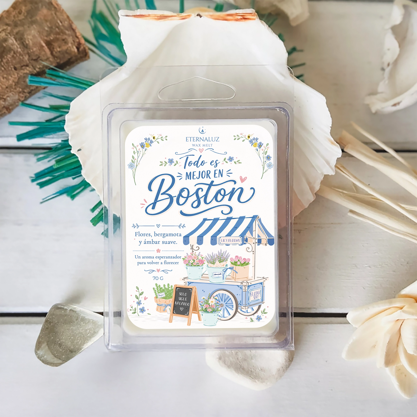Wax melts Todo es mejor en Boston con aroma floral de bergamota, peonía, magnolia, azahar y ámbar suave