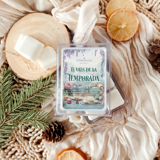 Wax melts inspirados en Los Bridgerton con aroma a té negro, cítricos y lavanda
