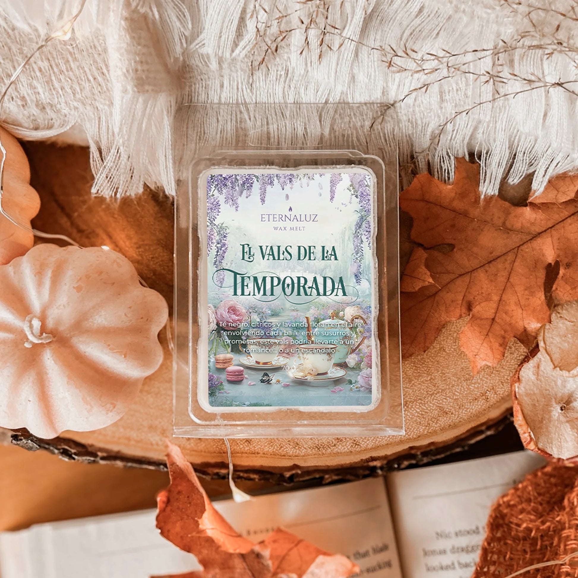 Wax melts inspirados en Los Bridgerton con aroma a té negro, cítricos y lavanda