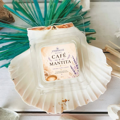 Wax melts Café y Mantita con aroma gourmand a café tostado, vainilla y caramelo para crear un ambiente acogedor