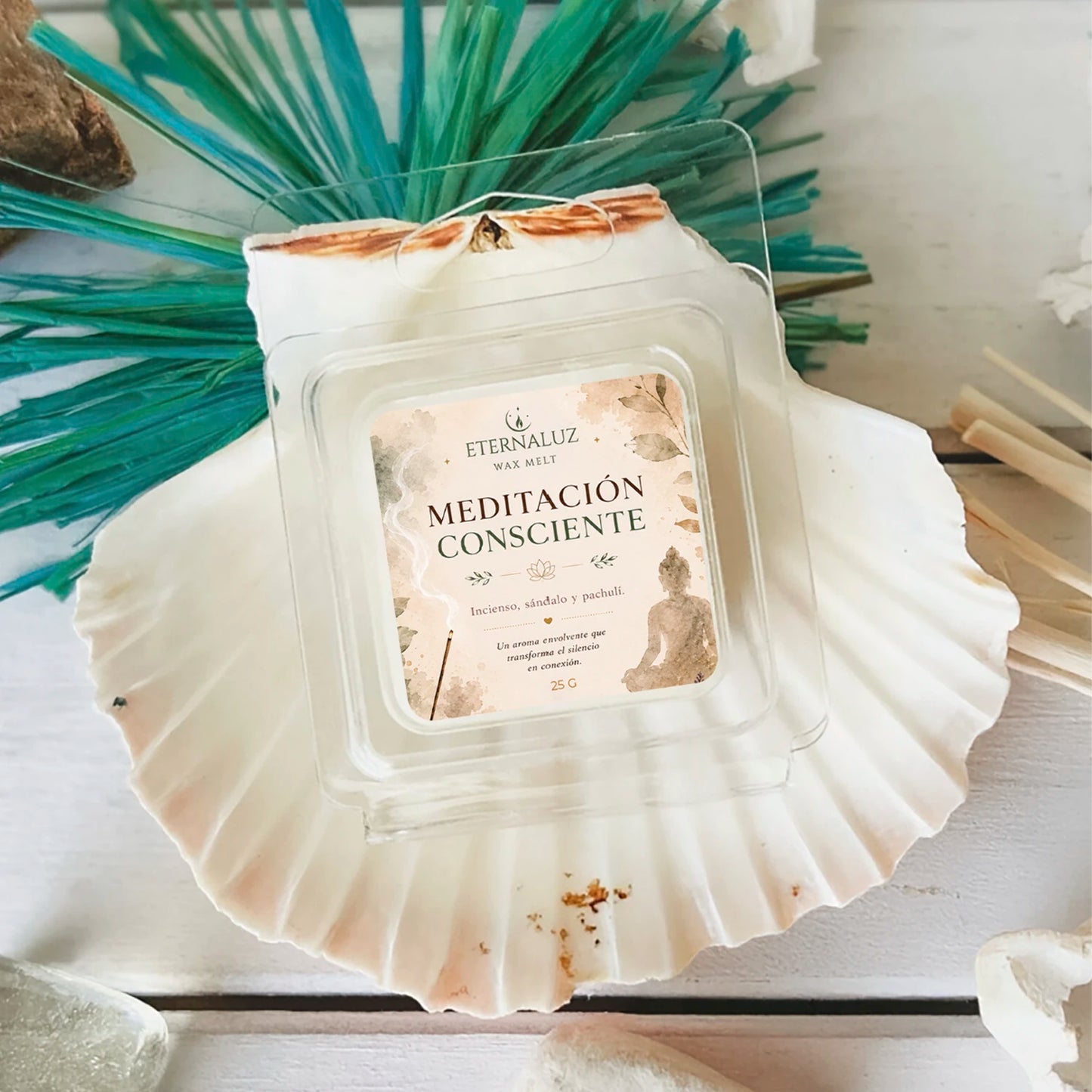 Wax melts Meditación Consciente con aroma a incienso, sándalo y pachulí, ideales para meditación, journaling y calma interior